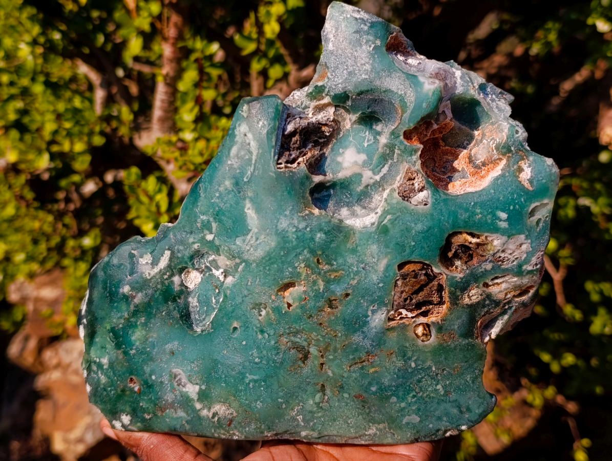 Polished One Side XL Mtorolite Chrysoprase Plates x 2 From Mutorashanga, Zimbabwe - Toprock Gemstones and Minerals 