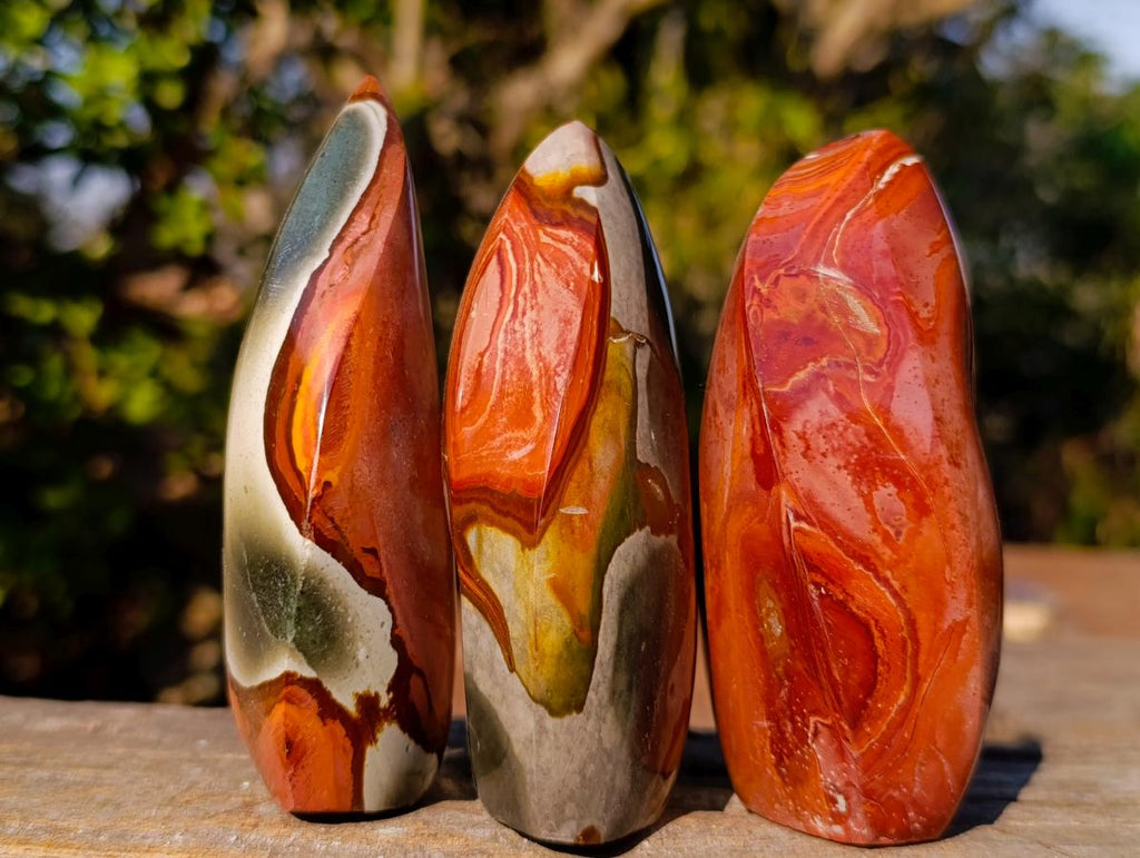 Polished Polychrome Jasper Standing Display Pieces x 6 From Androka, Madagascar - Toprock Gemstones and Minerals 