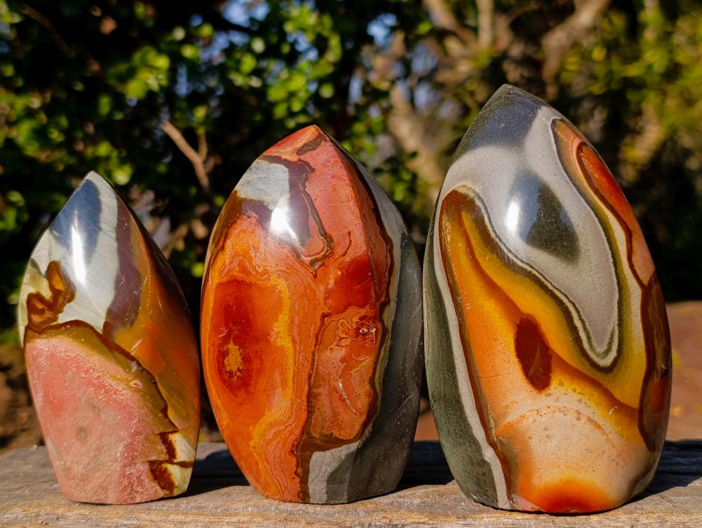 Polished Polychrome Jasper Standing Display Pieces x 6 From Androka, Madagascar - Toprock Gemstones and Minerals 