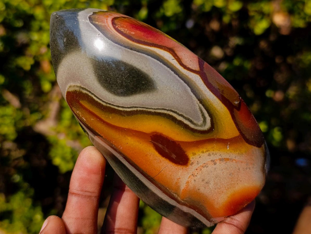 Polished Polychrome Jasper Standing Display Pieces x 6 From Androka, Madagascar - Toprock Gemstones and Minerals 