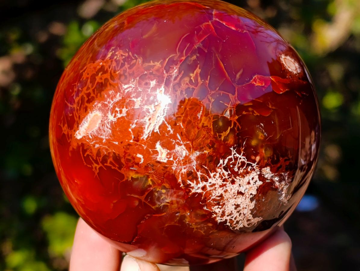 Polished and Natural Carnelian Agate Gemstone Spheres x 2 From Madagascar - Toprock Gemstones and Minerals 