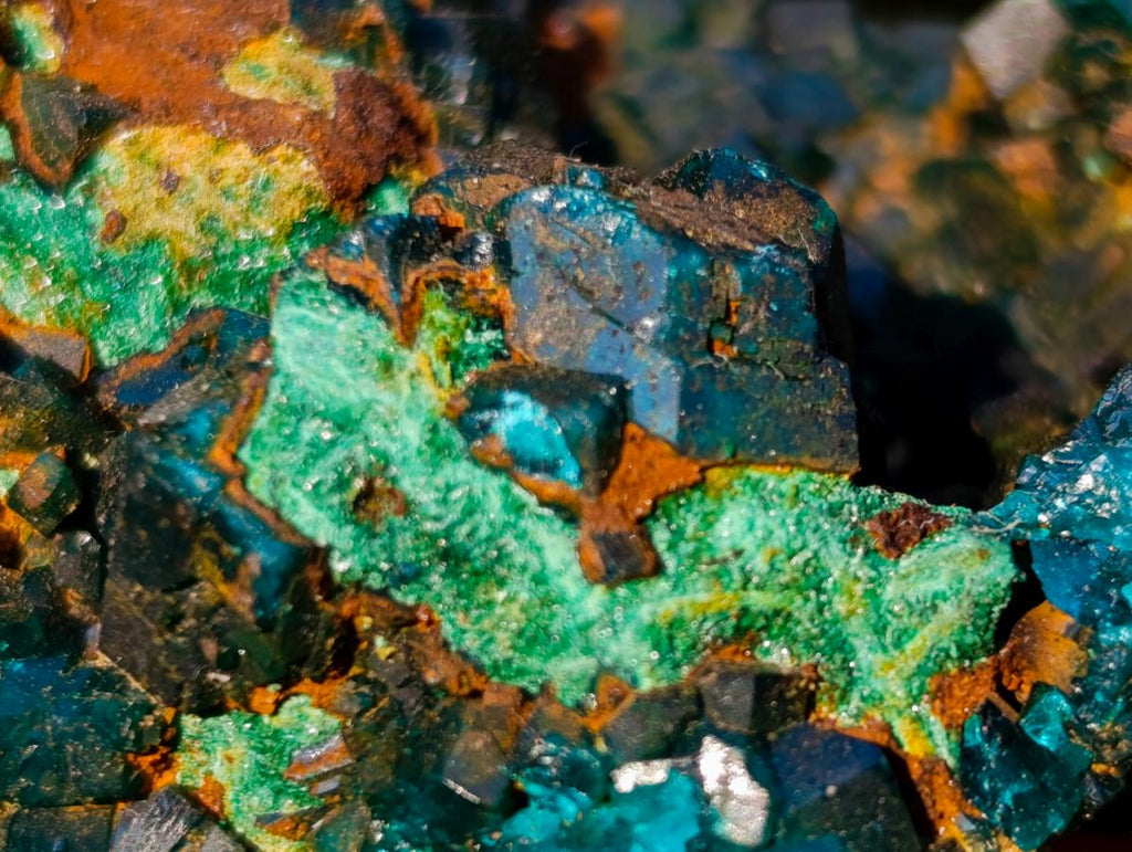 Natural Dioptase on Dolomite Specimens x 6 From Mashamba East Mine, Congo - Toprock Gemstones and Minerals 