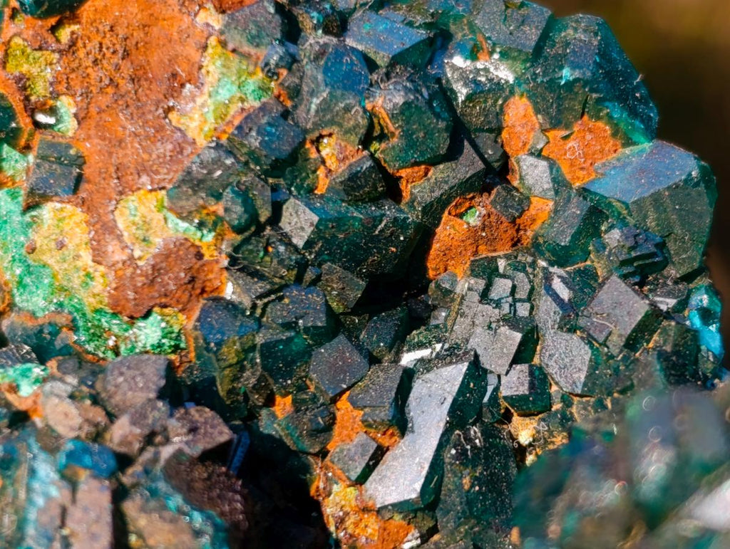 Natural Dioptase on Dolomite Specimens x 6 From Mashamba East Mine, Congo - Toprock Gemstones and Minerals 