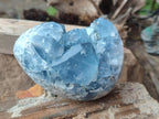 Polished and Natural Blue Celestite Eggs x 2 From Sakoany, Madagascar - Toprock Gemstones and Minerals 