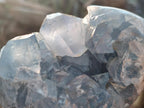 Polished and Natural Blue Celestite Eggs x 2 From Sakoany, Madagascar - Toprock Gemstones and Minerals 