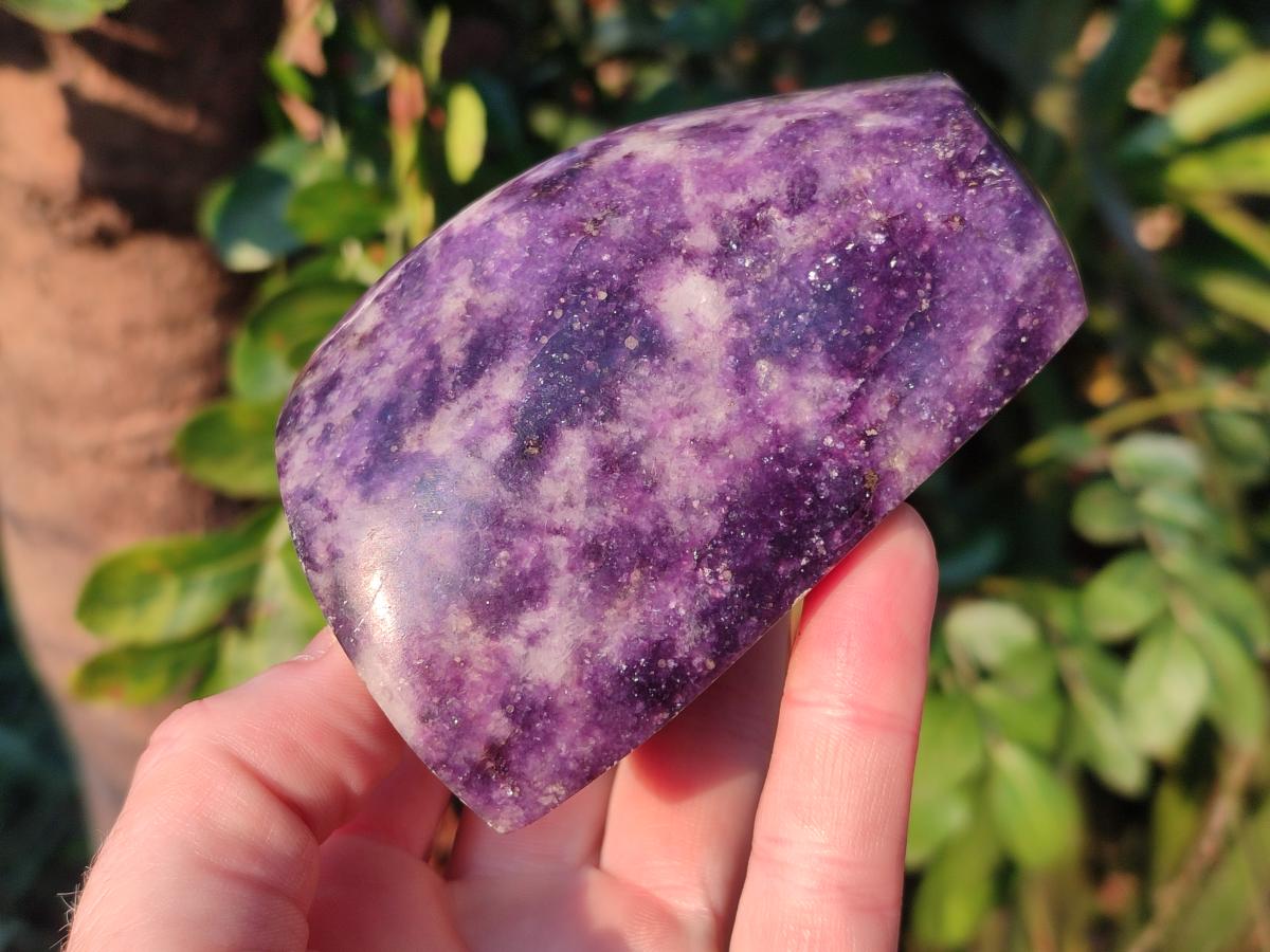 Polished Lepidolite Standing Display Pieces and Free Forms x 4 From Zimbabwe - Toprock Gemstones and Minerals 