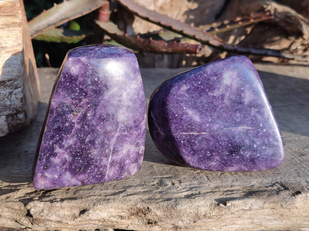 Polished Lepidolite Standing Display Pieces and Free Forms x 4 From Zimbabwe - Toprock Gemstones and Minerals 