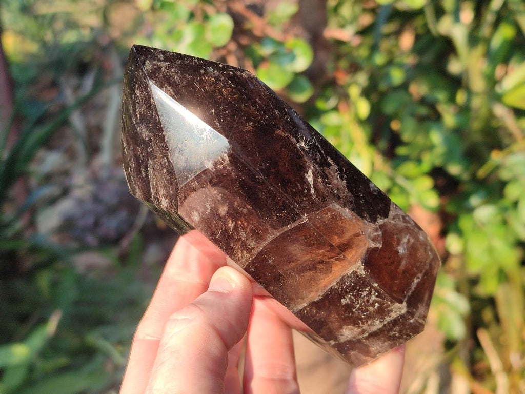 Polished Mixed Clear Quartz and Smokey Morion Quartz Display Crystals x 2 From Madagascar - Toprock Gemstones and Minerals 