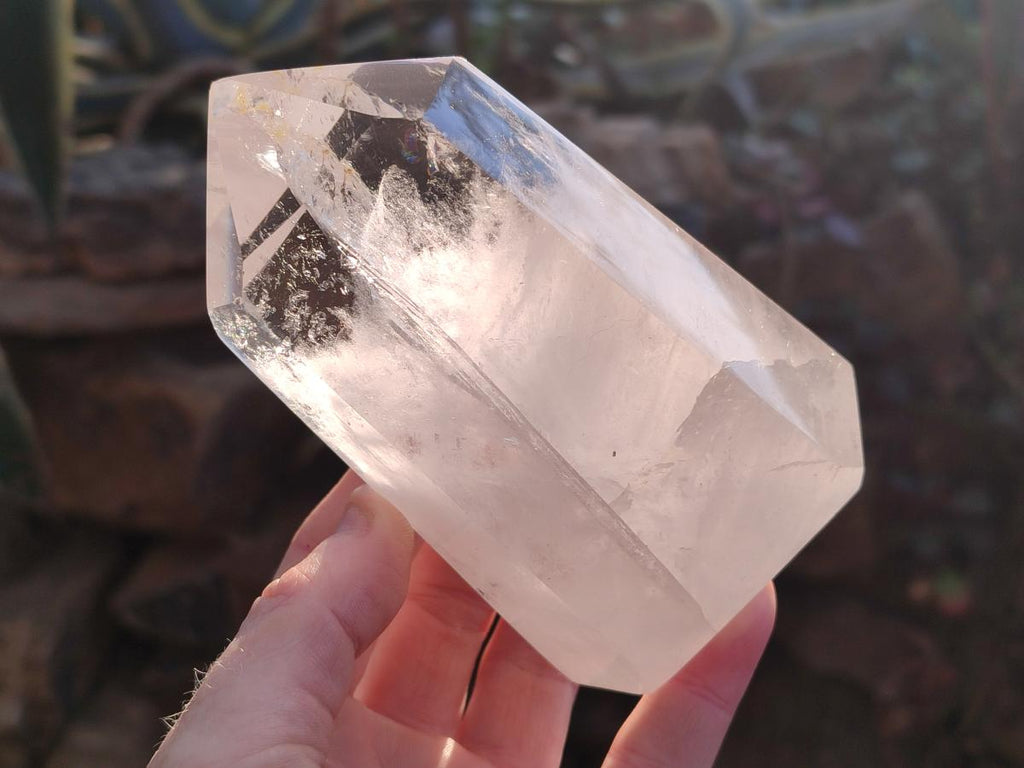 Polished Mixed Clear Quartz and Smokey Morion Quartz Display Crystals x 2 From Madagascar - Toprock Gemstones and Minerals 