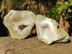Polished One Side Blue Lace Agate Geodes x 12 From Nsanje, Malawi - Toprock Gemstones and Minerals 
