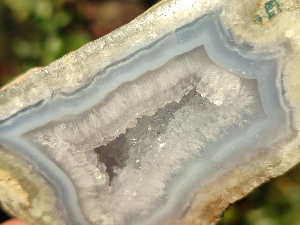 Polished One Side Blue Lace Agate Geodes x 12 From Nsanje, Malawi - Toprock Gemstones and Minerals 
