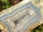 Polished One Side Blue Lace Agate Geodes x 12 From Nsanje, Malawi - Toprock Gemstones and Minerals 