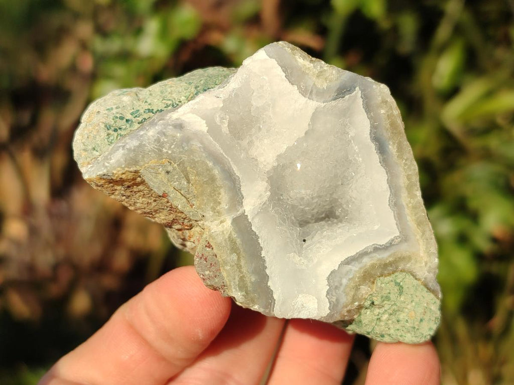 Polished One Side Blue Lace Agate Geodes x 12 From Nsanje, Malawi - Toprock Gemstones and Minerals 