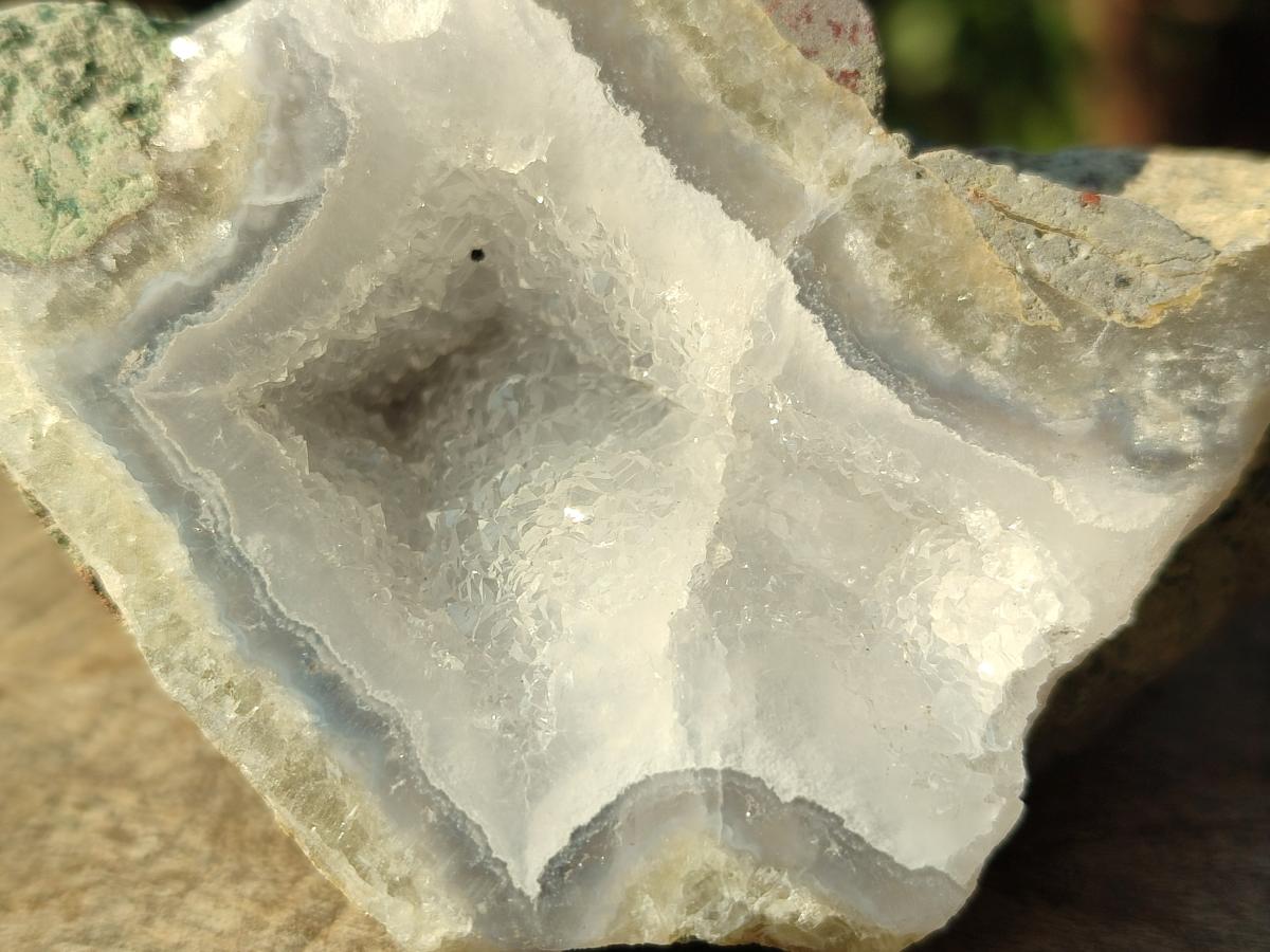 Polished One Side Blue Lace Agate Geodes x 12 From Nsanje, Malawi - Toprock Gemstones and Minerals 