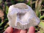 Polished One Side Blue Lace Agate Geodes x 12 From Nsanje, Malawi - Toprock Gemstones and Minerals 