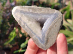 Polished One Side Blue Lace Agate Geodes x 12 From Nsanje, Malawi - Toprock Gemstones and Minerals 