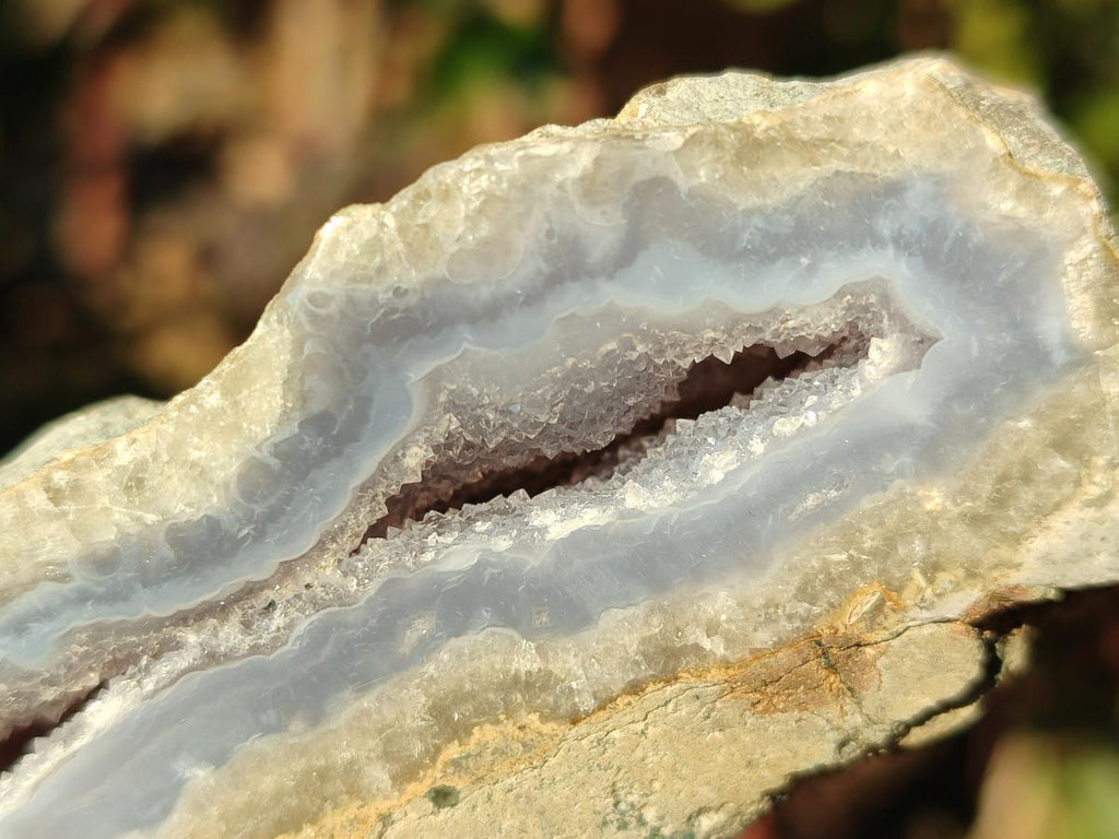 Polished One Side Blue Lace Agate Geodes x 12 From Nsanje, Malawi - Toprock Gemstones and Minerals 