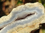 Polished One Side Blue Lace Agate Geodes x 12 From Nsanje, Malawi - Toprock Gemstones and Minerals 