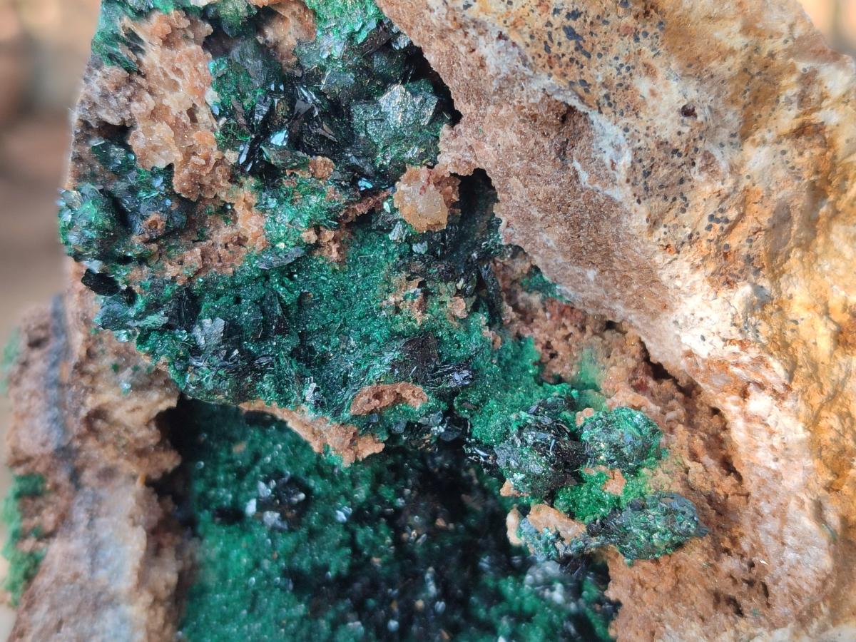 Natural Crystalline Libethenite Specimens on Dolomite Matrix x 2 From Kolwezi, Congo - Toprock Gemstones and Minerals 