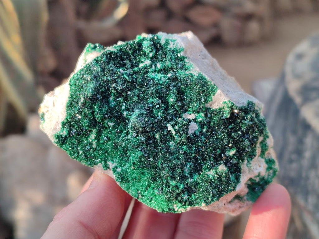 Natural Crystalline Libethenite Specimens on Dolomite Matrix x 2 From Kolwezi, Congo - Toprock Gemstones and Minerals 