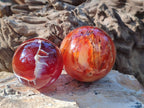 Polished and Natural Small Carnelian Agate Gemstone Spheres x 12 From Madagascar - Toprock Gemstones and Minerals 