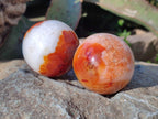 Polished and Natural Small Carnelian Agate Gemstone Spheres x 12 From Madagascar - Toprock Gemstones and Minerals 