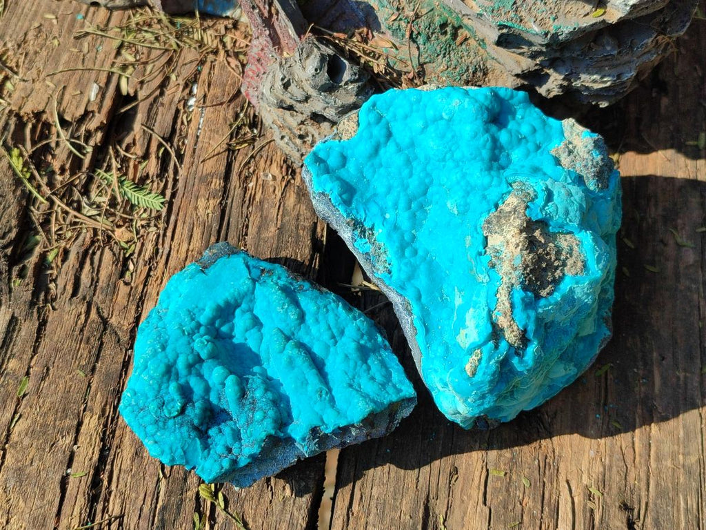 Natural Botryoidal Chrysocolla Specimens x 6 From Kulukuluku, Congo - Toprock Gemstones and Minerals 