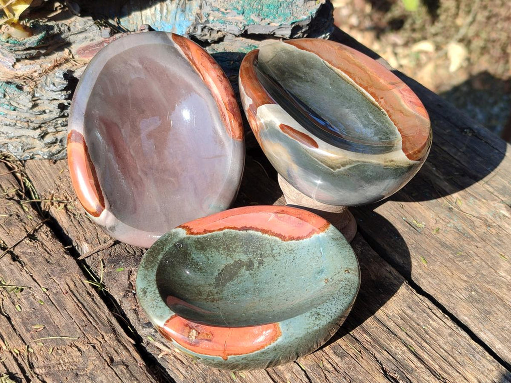 Polished Polychrome Jasper Bowls x 3 From Androka, Madagascar - Toprock Gemstones and Minerals 