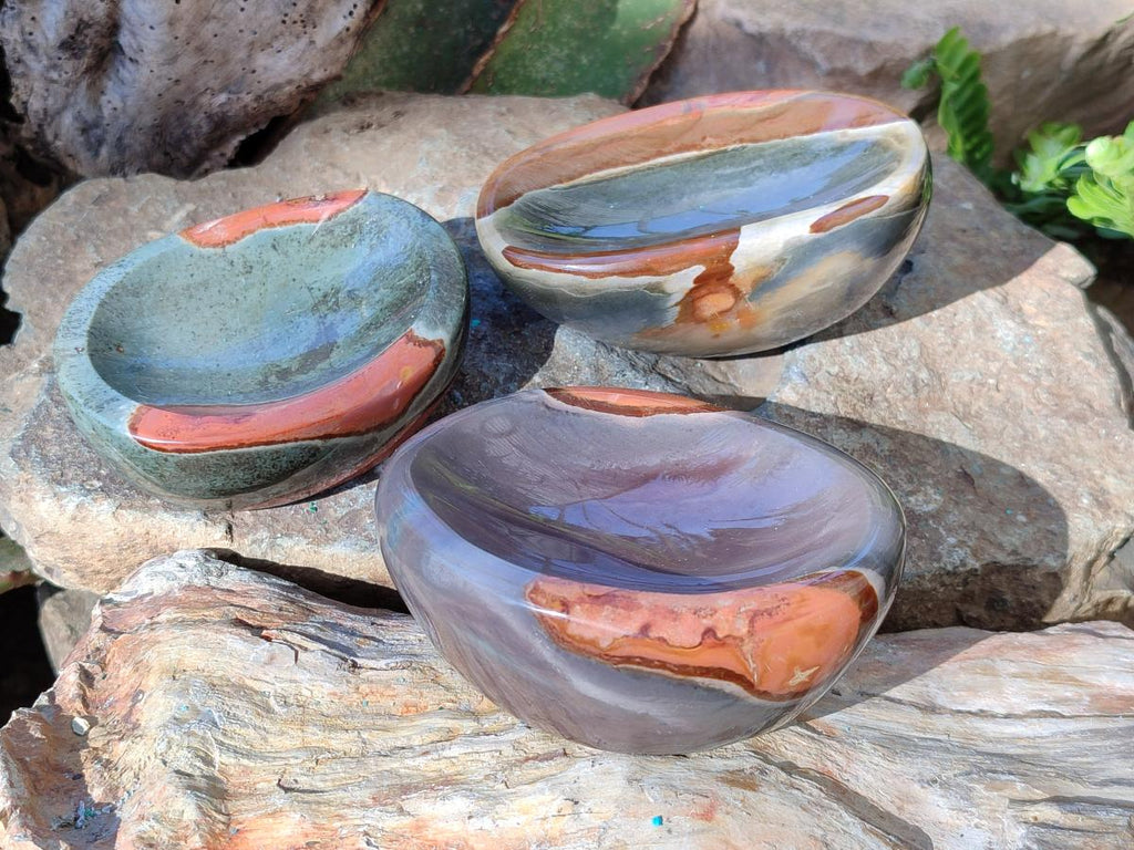 Polished Polychrome Jasper Bowls x 3 From Androka, Madagascar - Toprock Gemstones and Minerals 