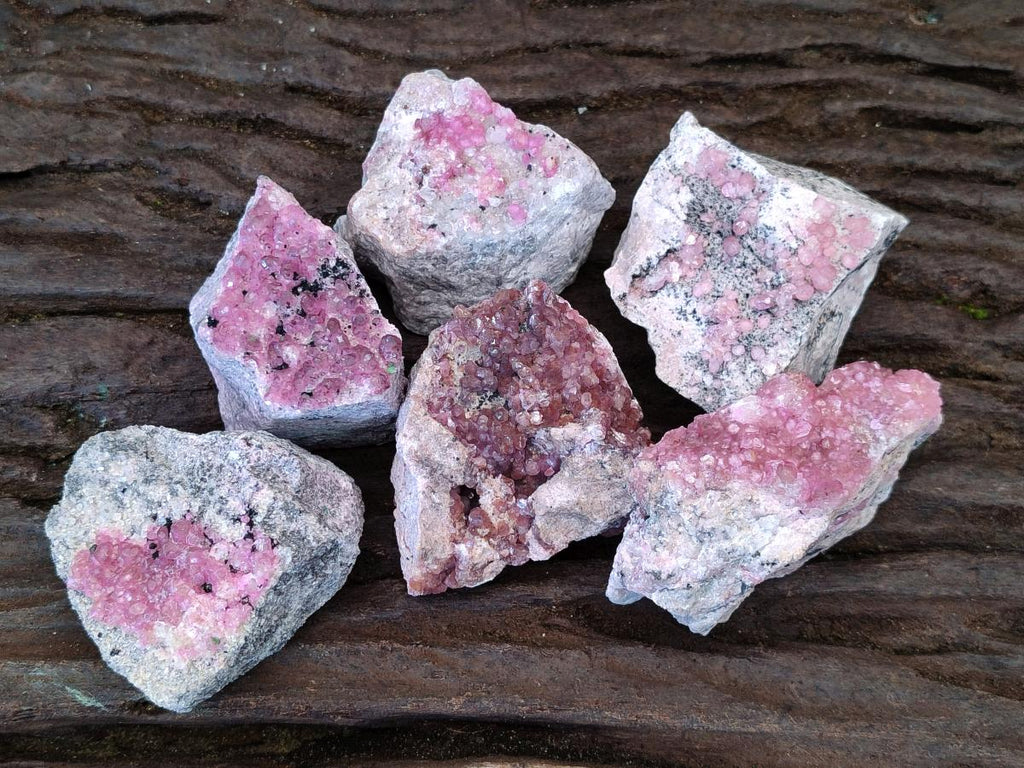 Natural Spherocobaltite Specimens x 6 From Musonoi Mine, Congo - Toprock Gemstones and Minerals 