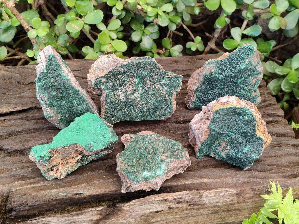 Natural Botryoidal Crystalline Malachite Specimens x 6 From Tenke Fungurume, Congo - Toprock Gemstones and Minerals 