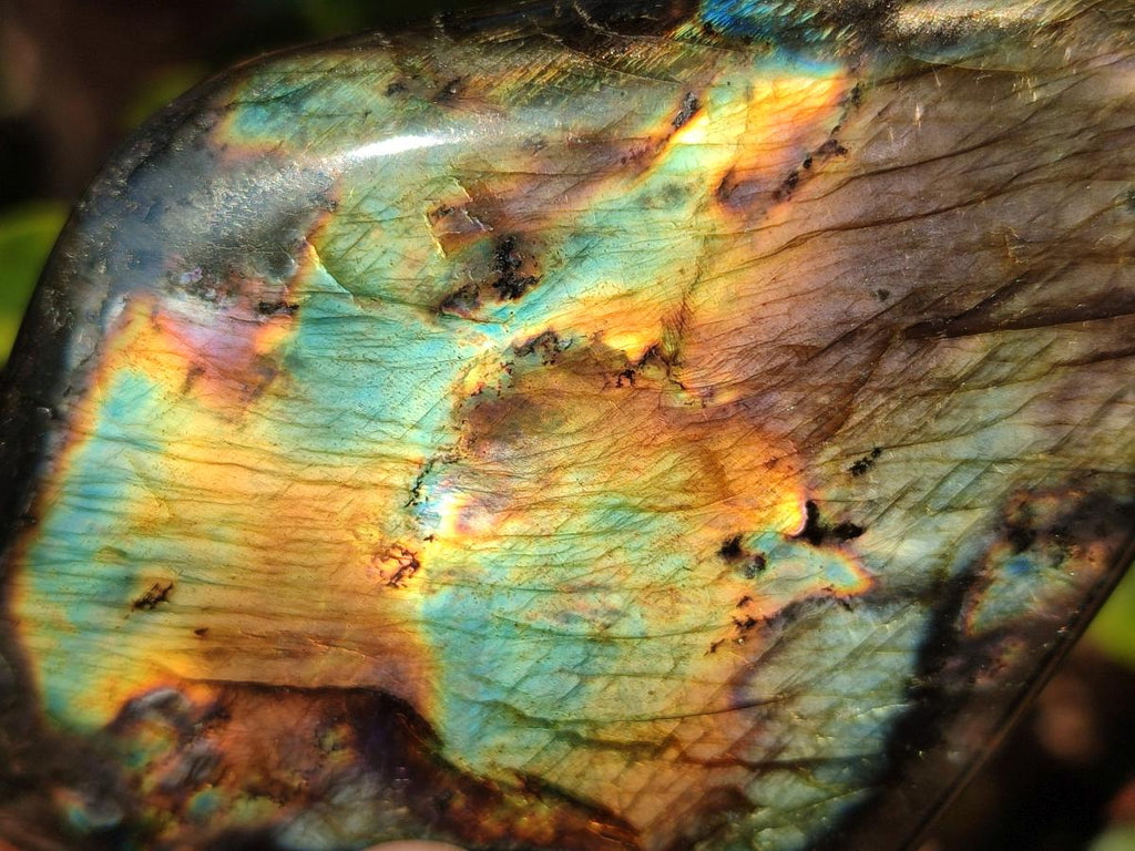 Polished Spectrolite Labradorite Standing Display Pieces x 3 From Madagascar - Toprock Gemstones and Minerals 