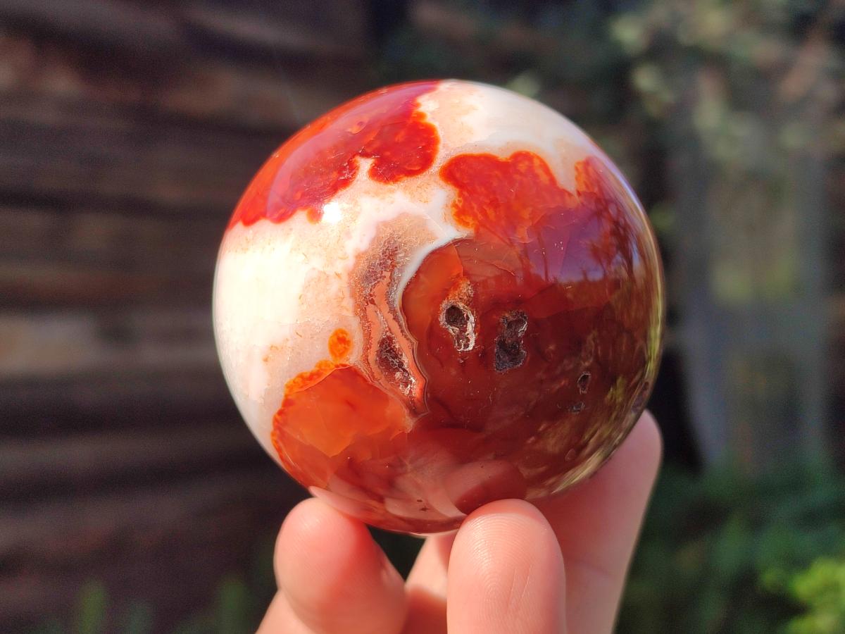Polished Carnelian Agate Gemstone Spheres x 6 From Madagascar - Toprock Gemstones and Minerals 