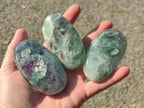 Polished Watermelon Fluorite Palm Stones x 14 From Uis, Namibia - Toprock Gemstones and Minerals 
