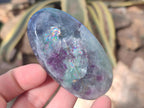 Polished Watermelon Fluorite Palm Stones x 14 From Uis, Namibia - Toprock Gemstones and Minerals 