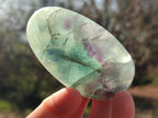 Polished Watermelon Fluorite Palm Stones x 14 From Uis, Namibia - Toprock Gemstones and Minerals 