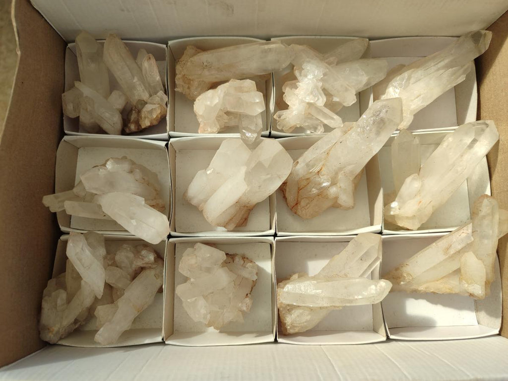 Natural Malagasy Clear Quartz Clusters x 15 From Madagascar - Toprock Gemstones and Minerals 