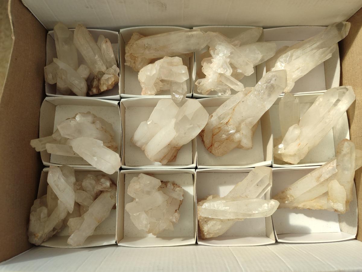 Natural Malagasy Clear Quartz Clusters x 15 From Madagascar - Toprock Gemstones and Minerals 