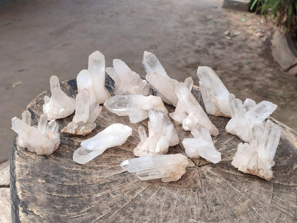 Natural Malagasy Clear Quartz Clusters x 15 From Madagascar - Toprock Gemstones and Minerals 