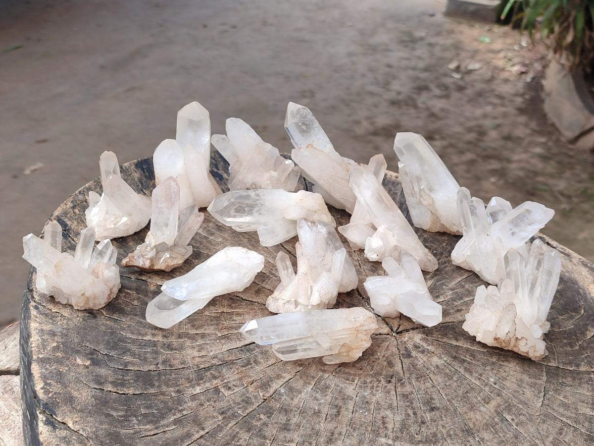 Natural Malagasy Clear Quartz Clusters x 15 From Madagascar - Toprock Gemstones and Minerals 