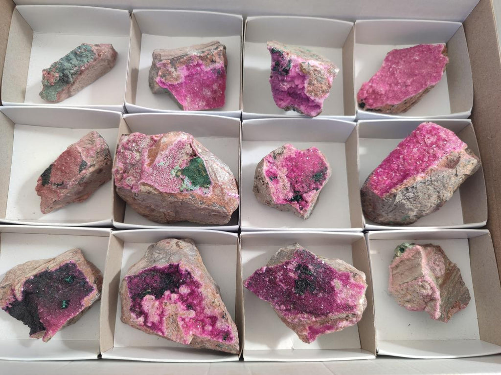 Natural Salrose Cobaltoan Dolomite Specimens with Associated Minerals x 12 From Kakanda, Congo - Toprock Gemstones and Minerals 