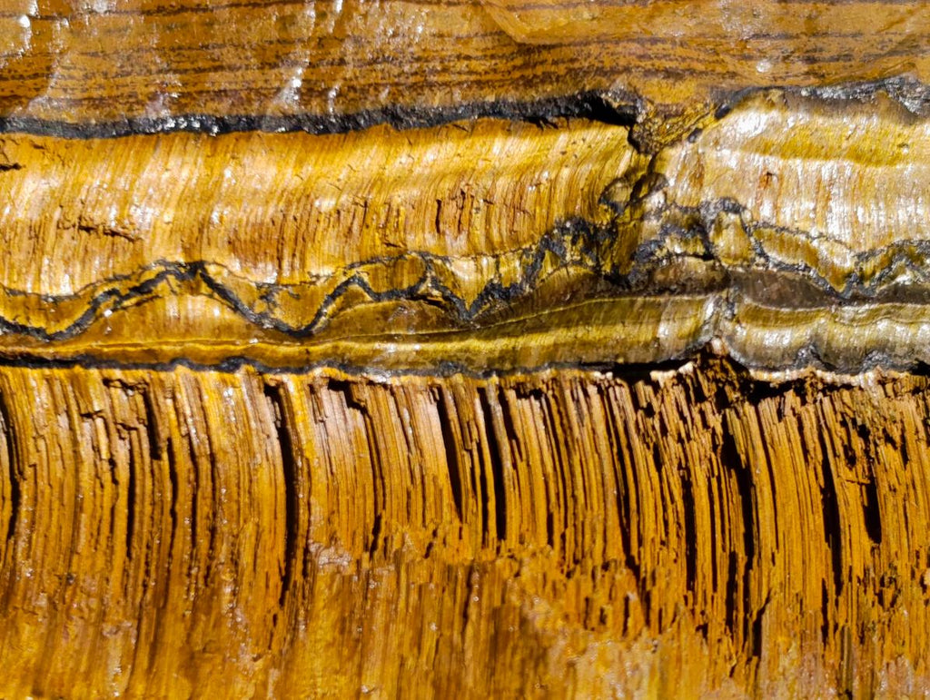 Natural Golden Tigers Eye and Cordierite Thick Slabs x 2 From South Africa and Madagascar - Toprock Gemstones and Minerals 