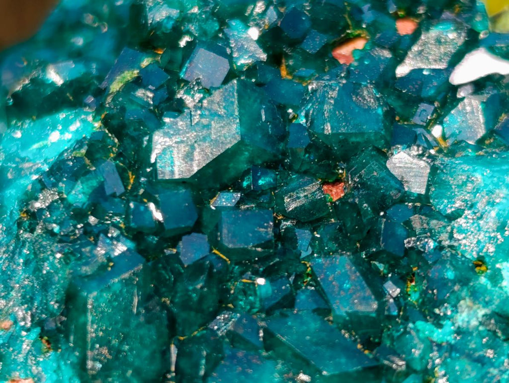 Natural Cabinet Size Dioptase on Dolomite Specimens with Associated Minerals x 2 From Likasi, Congo - Toprock Gemstones and Minerals 