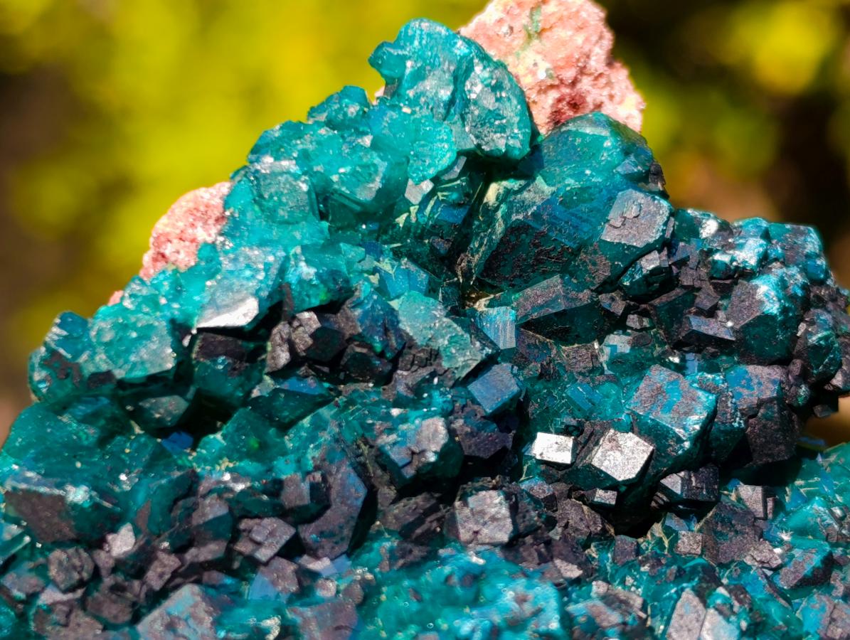 Natural Cabinet Size Dioptase on Dolomite Specimens with Associated Minerals x 2 From Likasi, Congo - Toprock Gemstones and Minerals 