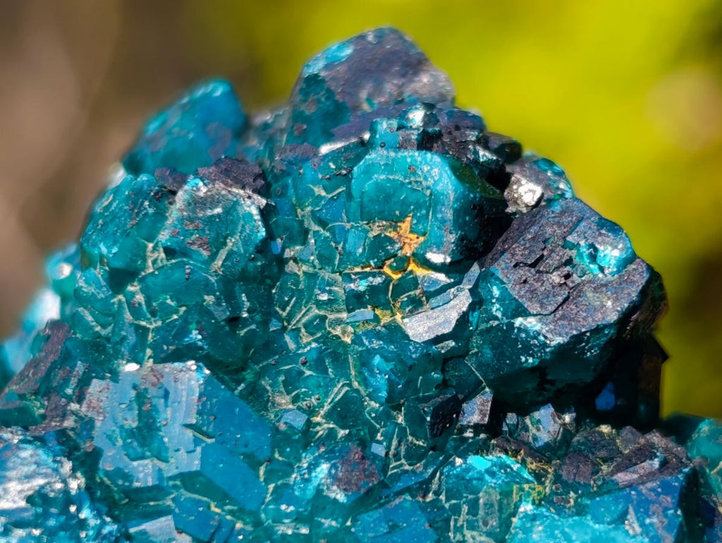 Natural Cabinet Size Dioptase on Dolomite Specimens with Associated Minerals x 2 From Likasi, Congo - Toprock Gemstones and Minerals 