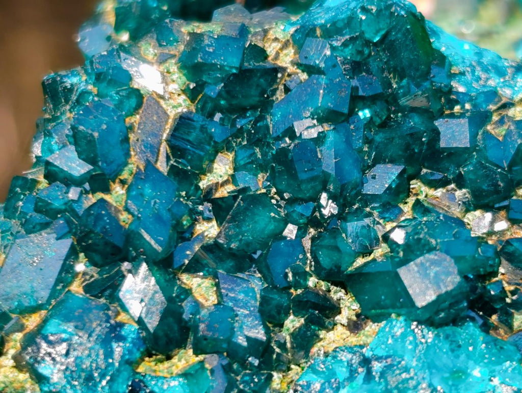 Natural Cabinet Size Dioptase on Dolomite Specimens with Associated Minerals x 2 From Likasi, Congo - Toprock Gemstones and Minerals 