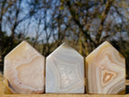 Polished Banded Agate House Shaped Slices x 6 From Madagascar - Toprock Gemstones and Minerals 