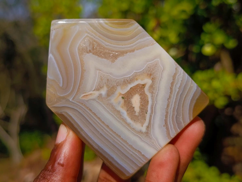 Polished Banded Agate House Shaped Slices x 6 From Madagascar - Toprock Gemstones and Minerals 