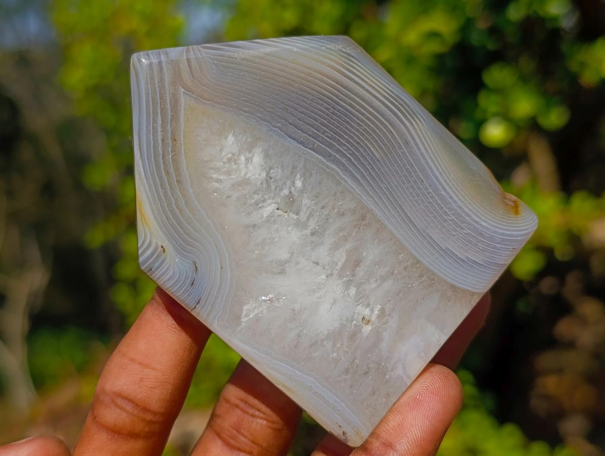 Polished Banded Agate House Shaped Slices x 6 From Madagascar - Toprock Gemstones and Minerals 