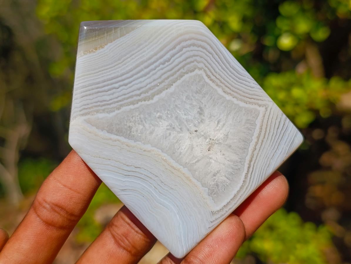 Polished Banded Agate House Shaped Slices x 6 From Madagascar - Toprock Gemstones and Minerals 